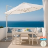 Ombrellone da giardino in alluminio palo decentrato per casa e locali 3x3m Paradise White Promozione