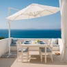 Ombrellone da giardino in alluminio palo decentrato per casa e locali 3x3m Paradise White Saldi