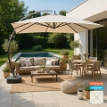 Ombrellone giardino anti uv 3,5x3,5m quadrato braccio alluminio Copenaghen Promozione