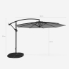 Ombrellone giardino 3 metri braccio decentrato alluminio ottagonale bar hotel Fan Noir Acquisto