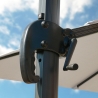 Ombrellone palo decentrato a braccio orientabile con luce solare Led 3x3m Paradise Brown Light Acquisto