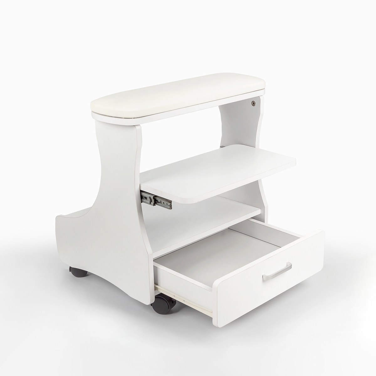 Poggiapiedi pedicure estetica con cuscino cassetto e 4 ruote Kaekoon Promozione