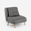 Poltrona letto pieghevole tessuto piedini in legno Miriam Offerta