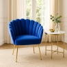 Sedia poltrona a conchiglia design moderno velluto gambe dorate Calicis Saldi