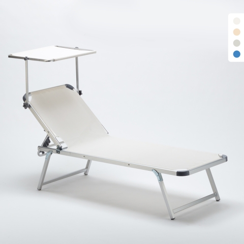 Lettino Spiaggia Prendisole in Alluminio da Spiaggia con Tettuccio Nettuno Promozione