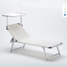 Lettino Spiaggia Prendisole in Alluminio da Spiaggia con Tettuccio Nettuno Promozione