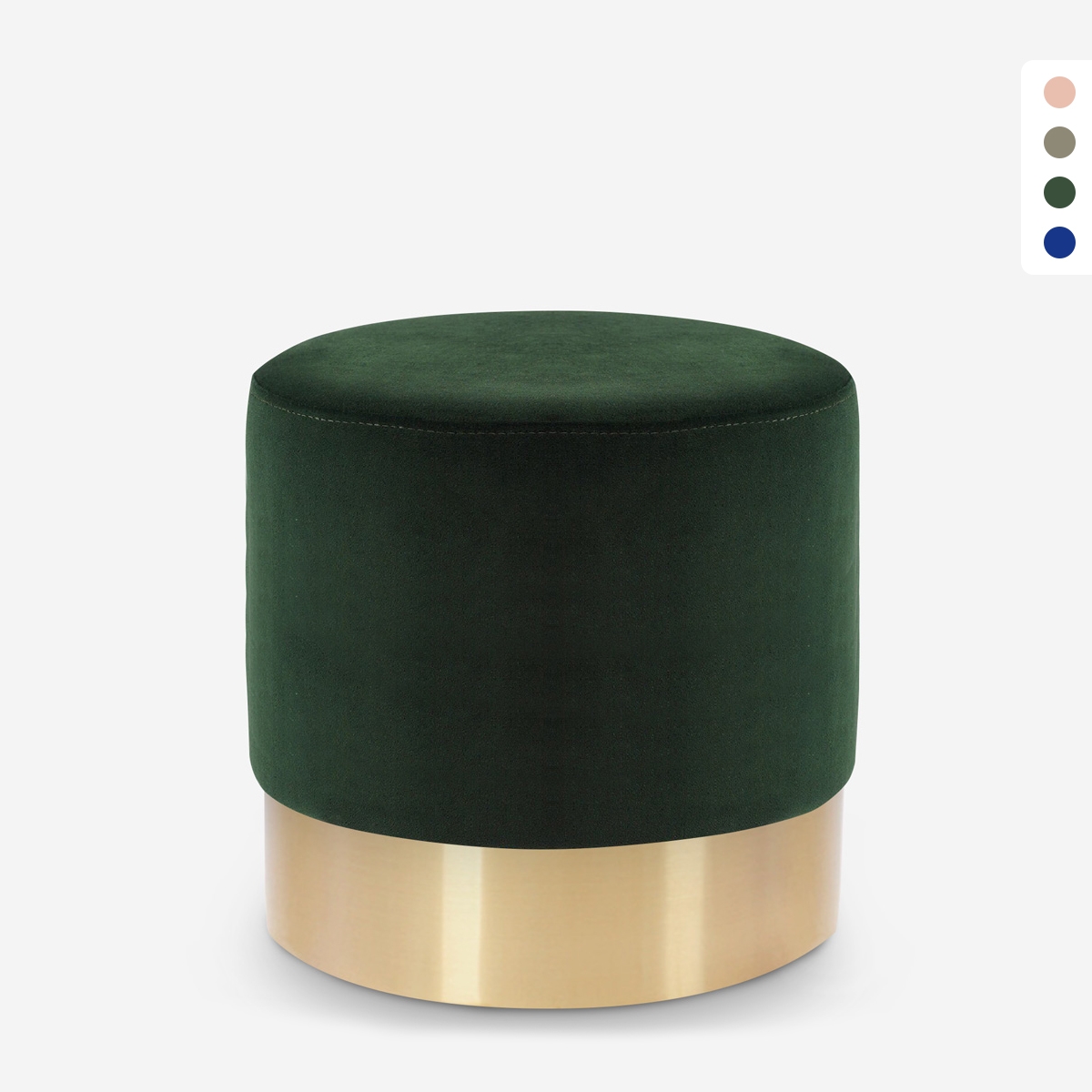 Pouf poggiapiedi sgabello basso imbottito rotondo design velluto Rossetto