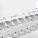 Stock 20 Lettini da Spiaggia Prendisole in Alluminio con Tettuccio Nettuno Promozione