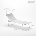Stock 20 Lettini da Spiaggia Prendisole in Alluminio con Tettuccio Nettuno 