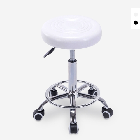 Sgabello con ruote sedile in similpelle girevole estetista ufficio Nabu Promozione