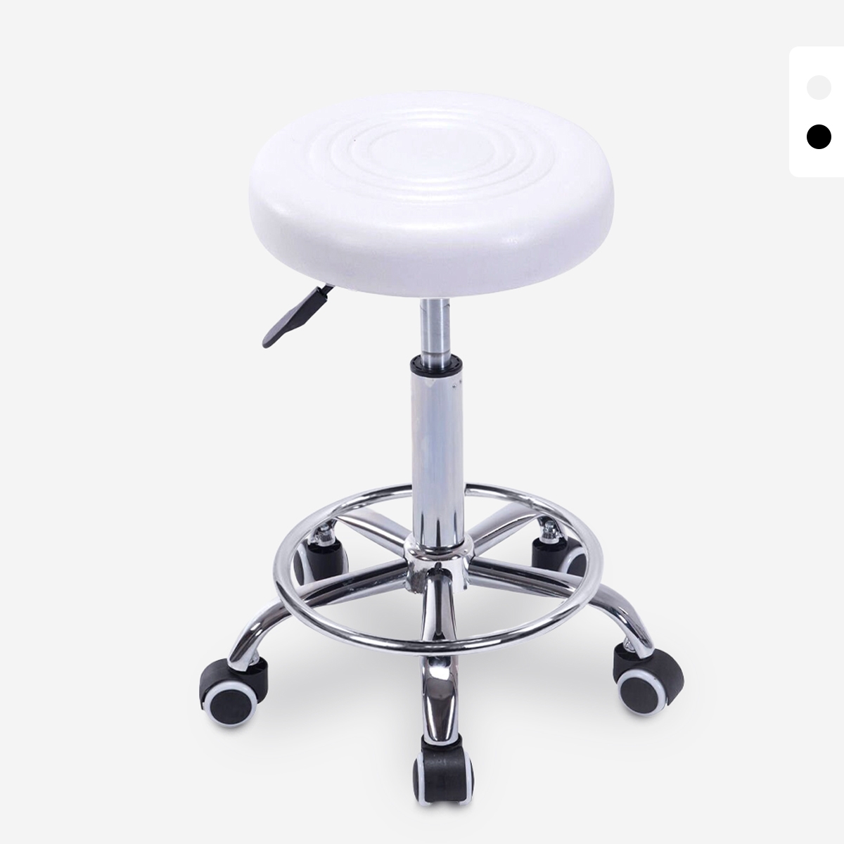 Sgabello con ruote sedile in similpelle girevole estetista ufficio Nabu