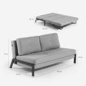 Divano letto 2 posti moderno design tessuto soggiorno Bellamy 