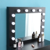Postazione trucco nero con lampadine LED specchio sgabello Gaia Black Acquisto