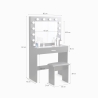 Postazione trucco nero con lampadine LED specchio sgabello Gaia Black 