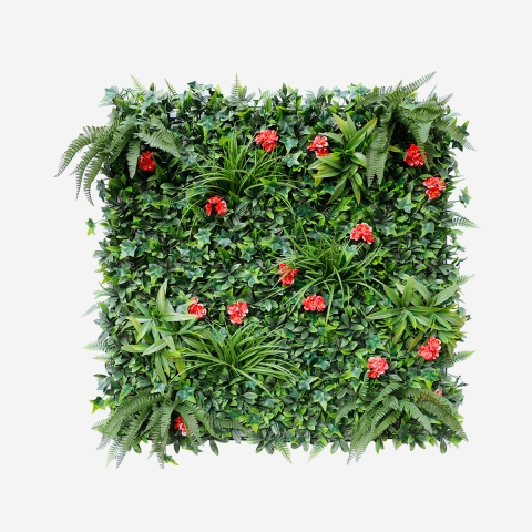 Siepe artificiale sempreverde 100x100cm piante 3D giardino Lemox Promozione