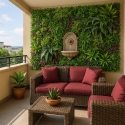 Siepe artificiale realistica 100x100cm piante 3D esterno giardino Ilex Vendita
