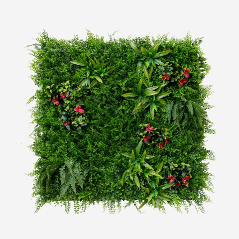Siepe artificiale 3D pannello 100x100cm piante realistica Cerrum Promozione