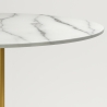 Tavolo da pranzo rotondo stile Goblet 120cm effetto marmo dorato Monika+ Stock