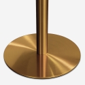 Tavolo da pranzo rotondo stile Goblet 120cm effetto marmo dorato Monika+ Misure
