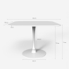 Tavolo quadrato stile Goblet bordi arrotondati sala da pranzo cucina bar Lillium 100