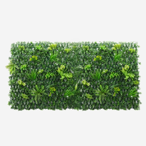 Siepe piante artificiale da giardino grigliato 200x100cm estensibile Laurus Promozione
