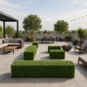 Siepe artificiale bosso da recinzione giardino bassa 158x33x56cm Robuk Vendita