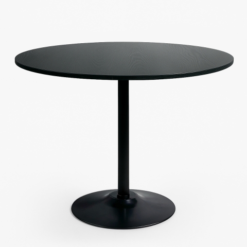 Tavolo sala da pranzo moderno Goblet nero rotondo 120cm Blackwood+ Promozione