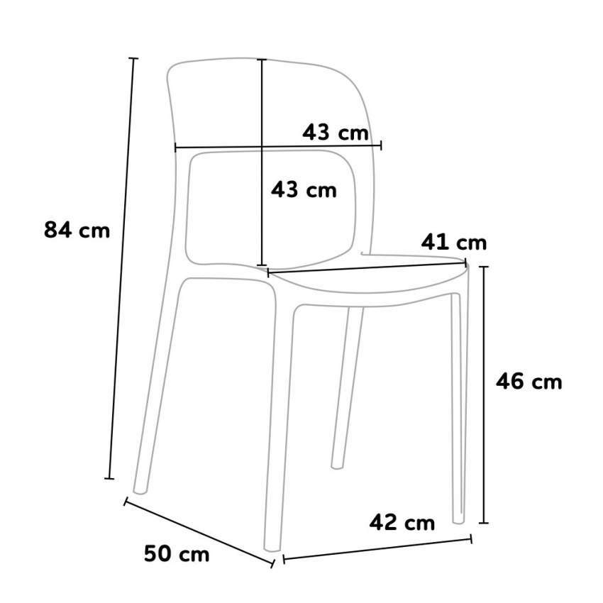 4 Sedie Design Restaurant per Cucina Casa Bar in Polipropilene