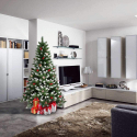 Albero di Natale artificiale 180 cm addobbato con decorazioni Bergen