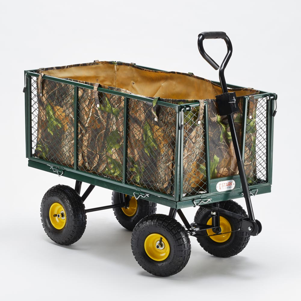 Carretto carrello da giardino per trasporto legna erba 400kg Shire