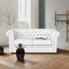 Divano in Similpelle 2 posti Capitonné Chesterfield Design Misure
