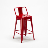 sgabello bar industrial con schienale in metallo h61cm steel top 