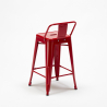 sgabello bar industrial con schienale in metallo h61cm steel top 