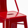 sgabello bar industrial con schienale in metallo h61cm steel top 