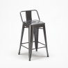 sgabello bar industrial con schienale in metallo h61cm steel top 