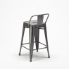 sgabello bar industrial con schienale in metallo h61cm steel top 