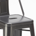 sgabello bar industrial con schienale in metallo h61cm steel top 