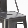 sgabello bar industrial con schienale in metallo h61cm steel top 