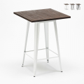 tavolino alto Lix per sgabelli industrial metallo acciaio e legno 60x60 welded Promozione