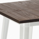 tavolino alto per sgabelli industrial metallo acciaio e legno 60x60 welded Saldi