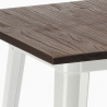 tavolino alto per sgabelli industrial metallo acciaio e legno 60x60 welded Saldi