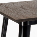 tavolino alto per sgabelli industrial metallo acciaio e legno 60x60 welded Acquisto