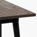 tavolino alto Lix per sgabelli industrial metallo acciaio e legno 60x60 welded 