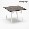 tavolo Lix industrial in acciaio e legno 80x80 bar e casa allen Promozione