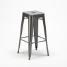 set tavolo alto e 4 sgabelli in metallo stile industriale brooklyn per bar e pub 