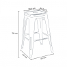 set tavolo alto e 4 sgabelli in metallo stile industriale brooklyn per bar e pub 