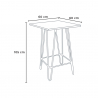 set tavolo alto e 4 sgabelli in metallo stile industriale brooklyn per bar e pub 