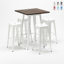 set tavolo alto e 4 sgabelli in metallo stile industriale harlem per bar e pub Costo
