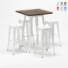 set tavolo alto e 4 sgabelli in metallo stile industriale harlem per bar e pub Costo