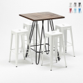 set tavolo alto e 4 sgabelli in metallo stile industrial kips bay per pub Promozione